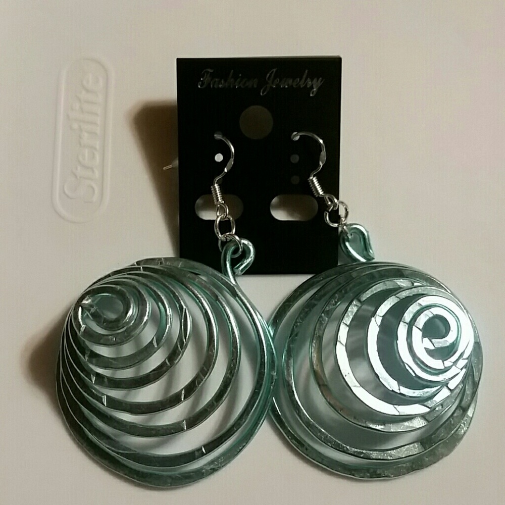 Spiral Light Blue Earrings